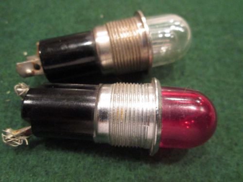 2 vintage dialco bubble aviation / hot rod  panel lights , red and clear