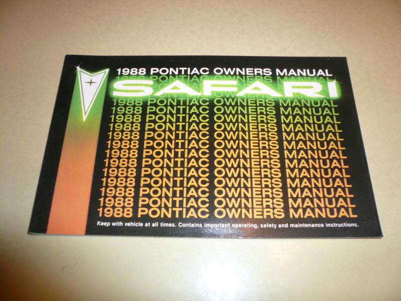 1988 pontiac safari owner's manual - glove box