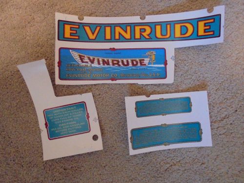 Evinrude outboard row boat motor decal set water transfer decal