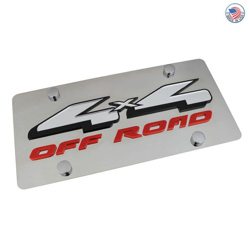Ford 4x4 off road logo on polished stainless steel license plate