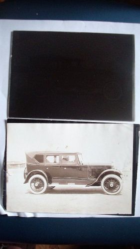 Original vintage glass negative of 1923 buick convertible.