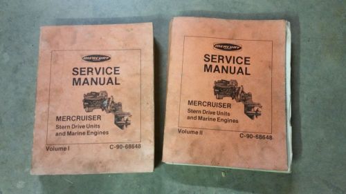 Mercury marine mercruiser service manual volume 1 &amp; 2 - c-90-68648