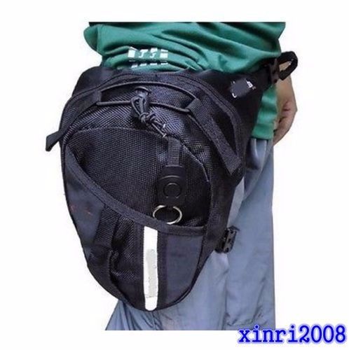 Motorcycle scooter drop leg waist bag pack with key chain / reflective tape new