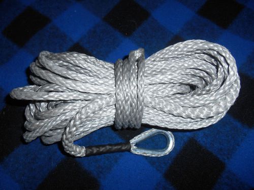 20m by 6mm silver amsteel dyneema sk75 8 strand wire replacement winch rope