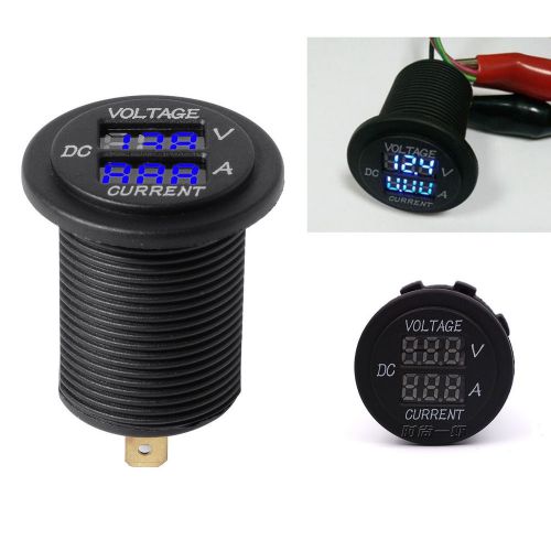 Blue led amp dual digital voltmeter ammeter volt meter gauge for car motorcycle