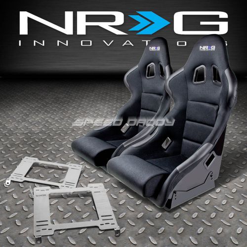 Nrg type-r deep bucket racing seats+stainless steel bracket for 99-04 mustang sn
