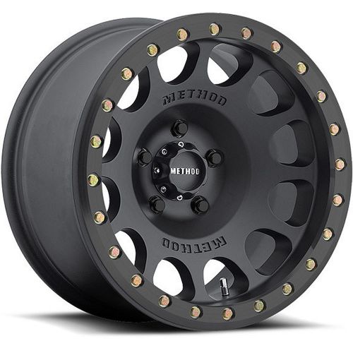 17x8.5 black method mr105 5x5.5 +0 wheels kanati mud hog 35x12.5x17 tires