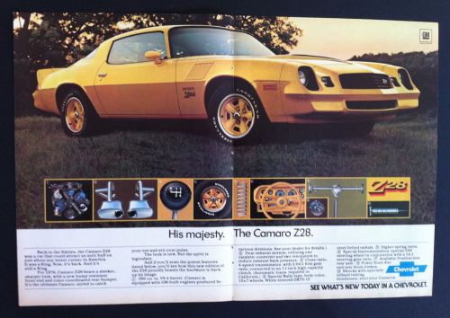 1978 chevrolet camaro z 28 corvette his majesty gm car mag ad print/gift 1980