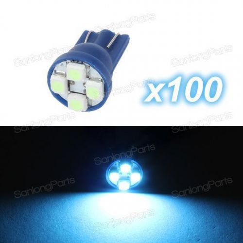 100x ice blue t10 168 miniature 4 led bulb tachometer instrument cluster lights