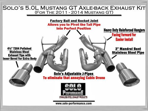 Ebay sale: solo performance axle back exhaust ford mustang gt 2011-2014 coyote