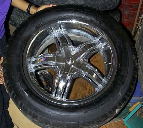 Lot set of 4 champiro 528 tires &amp; american chrome wheels 20 inch *h