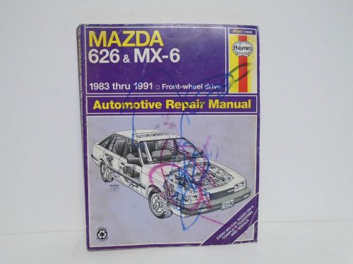 Repair manual mazda 626 &amp; mx-6 1983 thru 1991 (fwd) good used condition