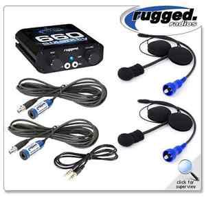 Rrp660 2 place intercom system with helmet kits - off road racing rugged radios