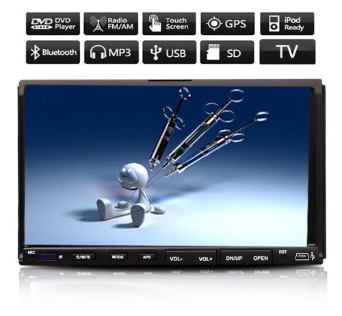 Double 2 din 7&#034; gps navigation car stereo dvd mp3 player bluetooth radio ipod tv