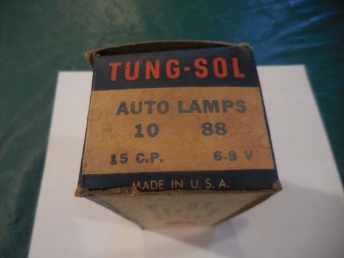 Vintage box of 10 tung - sol auto lamp bulbs #88 15 c.p. 6-8 volts nos