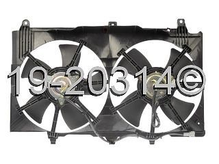 New radiator or condenser cooling fan assembly fits infiniti g35 &amp; nissan 350z