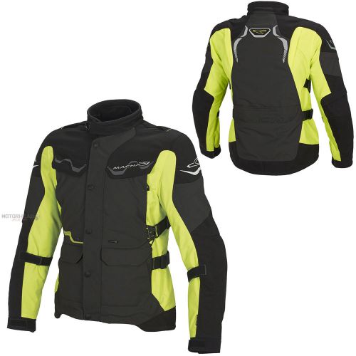 Macna motorcycle mountain jacket black yellow xlarge safetech ce protection