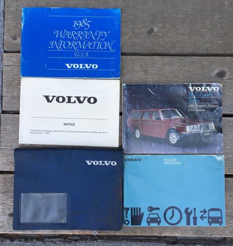 1985 volvo 240 dl gl turbo owners manuals set with folder usa canada