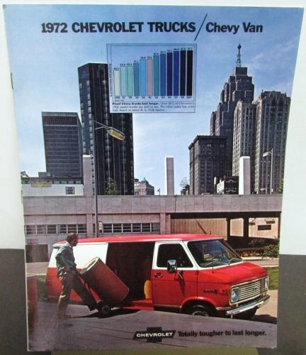 Original 1972 chevrolet truck dealer sales brochure chevy van