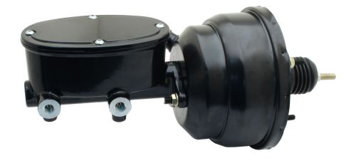 8&#034; dual black powder coated brake booster &amp; wilwood style oval master cylinder
