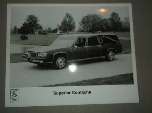 1987 superior funeral coach hearse cadillac chassis brochure b&amp;w photo
