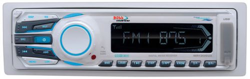 Boss bmr1306ua marine boat single din am/fm radio receiver with remote - white