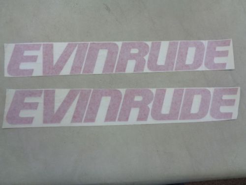 Evinrude decal pair ( 2 ) red 15 3/8&#034; x 2 1/8&#034; marine boat