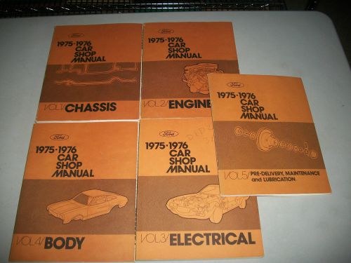 Original 1975-1976 all ford lincoln mercury cars service shop manual set clean