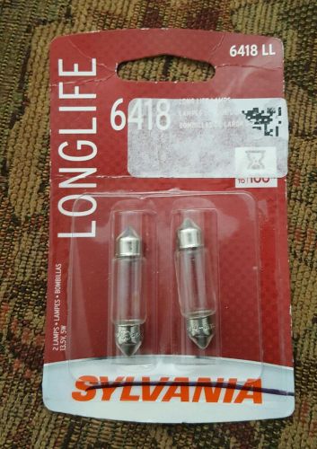 License light bulb-long life blister pack twin sylvania 6418ll.bp2