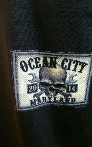 Hot leathers ocean city maryland 2014 men&#039;s motorcycle t shirt black size 4xl