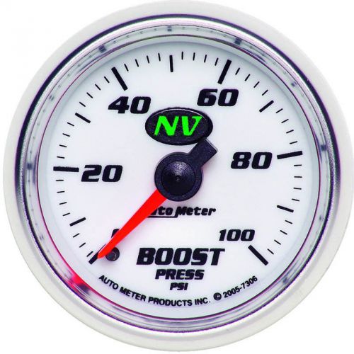 Auto meter 7306 nv 2-1/16&#034; mechanical boost gauge, 0-100psi