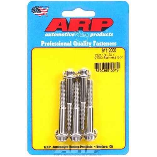 Arp 611-2000 sae bolt kit, stainless steel, 1/4&#034;-20, 2.000&#034;uhl