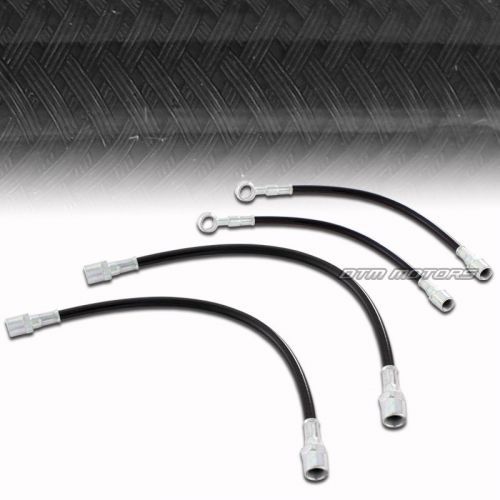 02-05 audi a4 a4 quattro 04-05 s4 front &amp; rear stainless steel brake lines black