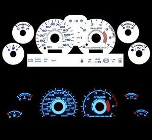 New 94-98 ford mustang 3.8 v6 indiglo blue glow white gauges 94 95 96 97 98