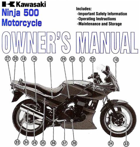 2002 kawasaki ninja 500 motorcycle owners manual -ninja 500 ex500d9-kawasaki
