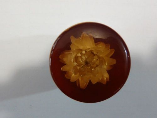 Old lucite car auto shift knob gear shifter flower #2