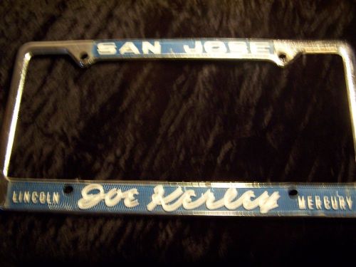 Vintage lincoln mercury license plate frame san jose custom hot rod joe kerley