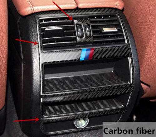 3pcs carbon fiber rear air outlet frame decal cover trim for bmw 5 series f10