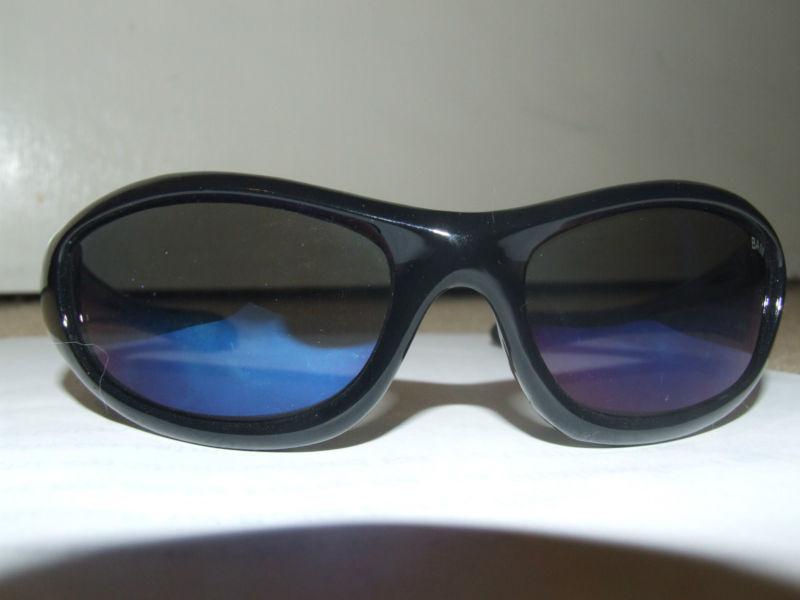 Nwot bam shades motorcycle "hog" sunglasses! uv400 lenses black w/ blue!