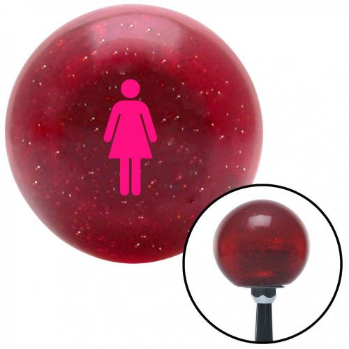 Pink women red metal flake shift knob with 16mm x 1.5 insert cal customs 409