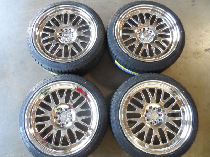 18x8.5  xxr 531 platinum finish wheels  w/ tires!!  rare 5x100 5x114.3  et +20
