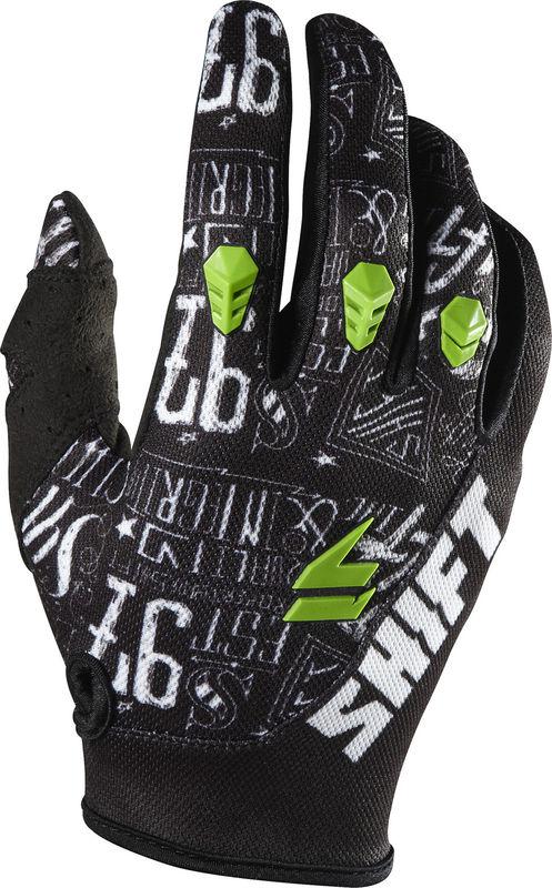 Shift assault youth masked black / green glove  motocross atv mx 2014 gloves