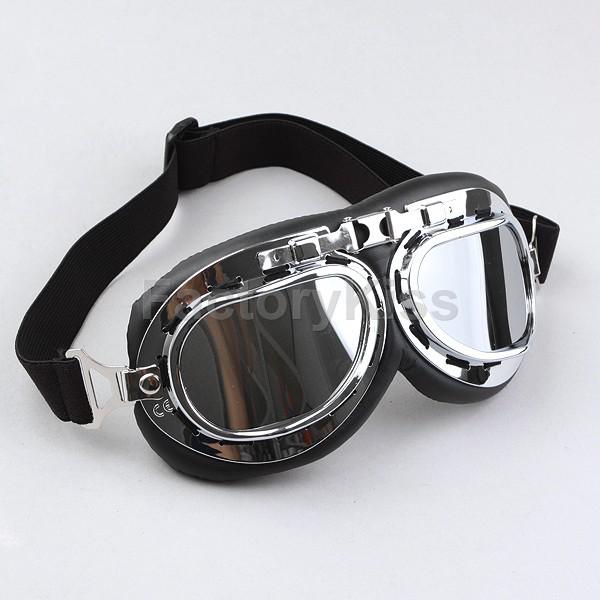 Smf steampunk goggles motorcycle glasses industrial goth unique chrome