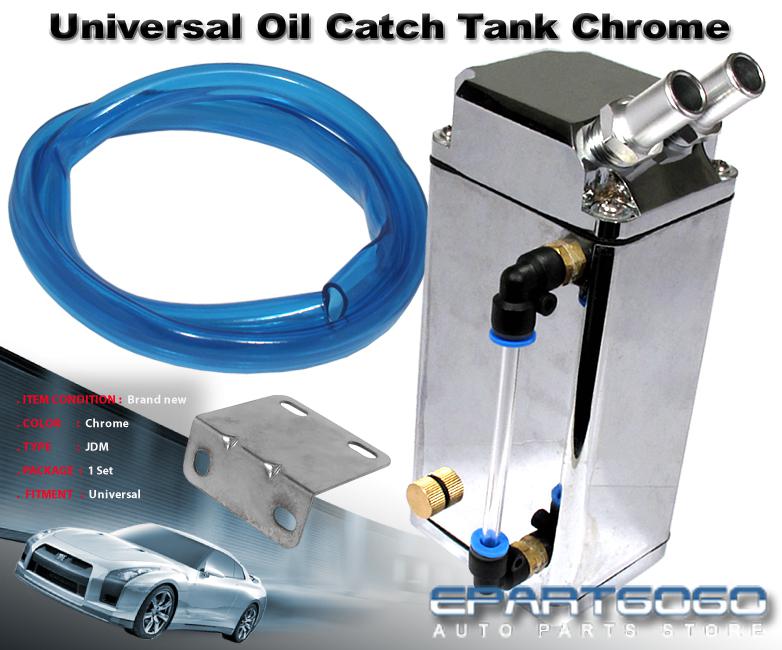 Chrome square oil catch can reservoir tank honda civic s2000 integra crx