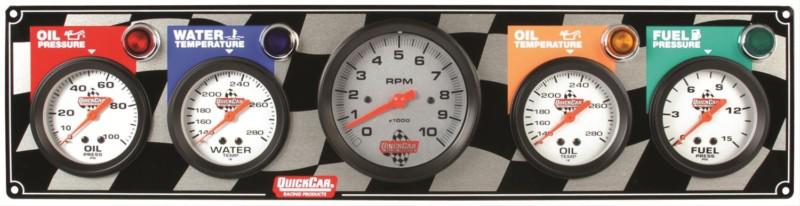 Quickcar 61-60513 4-1  electronic/mechanical white face analog gauge panel kits