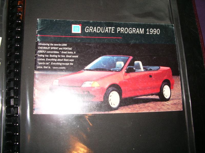 1990 grad program chev sprint pontiac firefly booklet 
