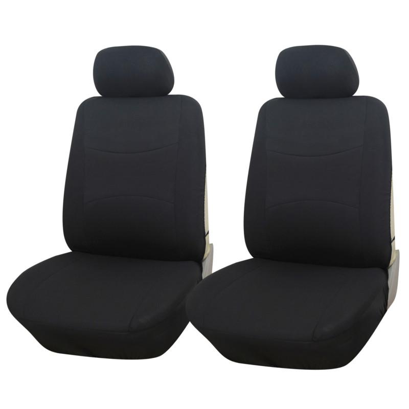 Adeco 4-piece universal size car vehicle front seat cover set - black color