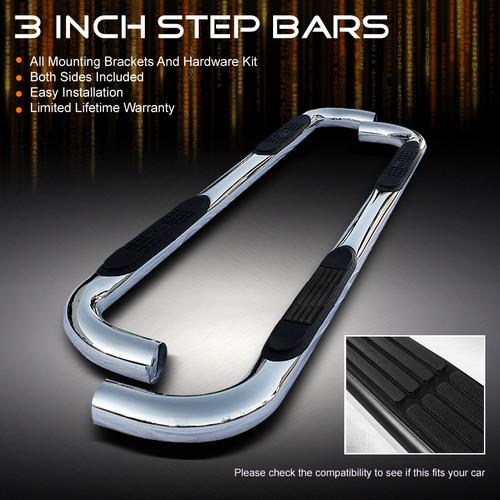 97-98 f150/250 3dr 99-03 f150 4dr super cab 3" stainless steel side step bars