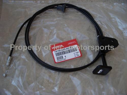 Oem honda 01-05 civic ex lx dx 2dr or 4dr hood release cable w/ pull tab lever