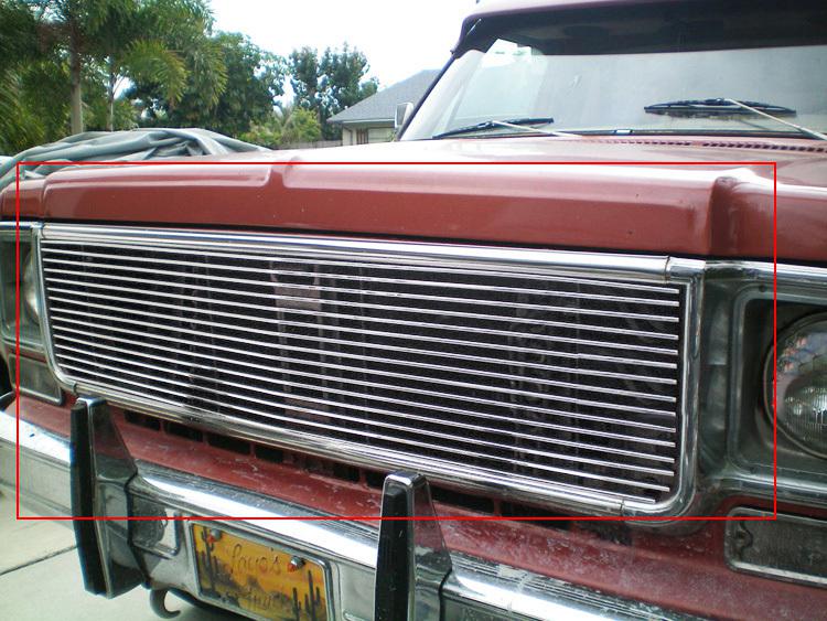 Fits 73-80 chevy c/k pickup/suburban/blazer upper replacement billlet grille